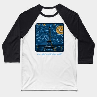 Tour eiffel amidst starry night Baseball T-Shirt